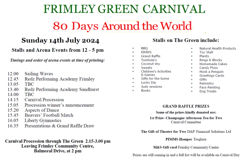 Frimley Green Carnival Poster 2024